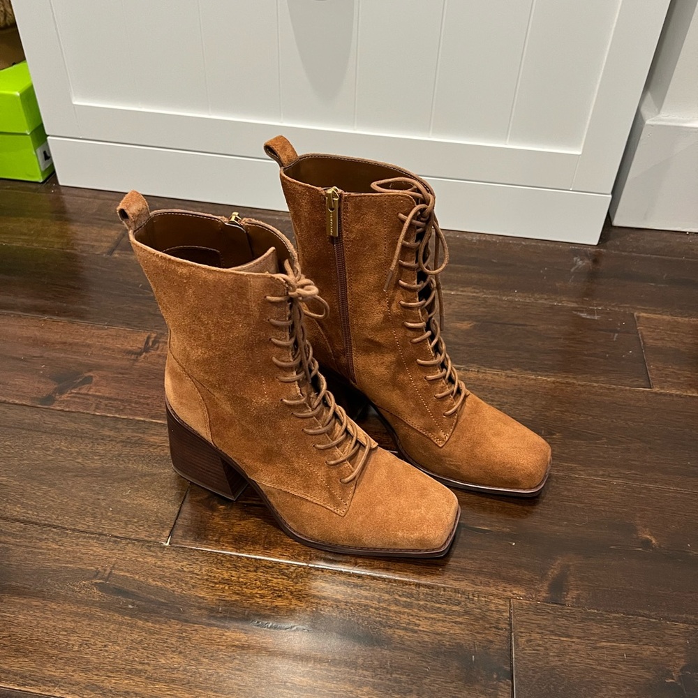 Vince Camuto Tan Suede Heeled Boots